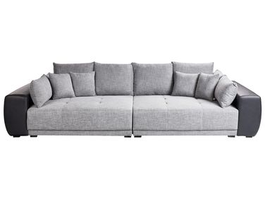 Divano angolare trasformabile reversibile a 4 posti SEVARA PU e tessuto grigio Contenitore 267 x 200 x 90 cm | Leroy Merlin Divano angolare trasformabile reversibile a 4 posti SEVARA PU e tessuto grigio Contenitore 267 x 200 x 90 cm | Leroy Merlin