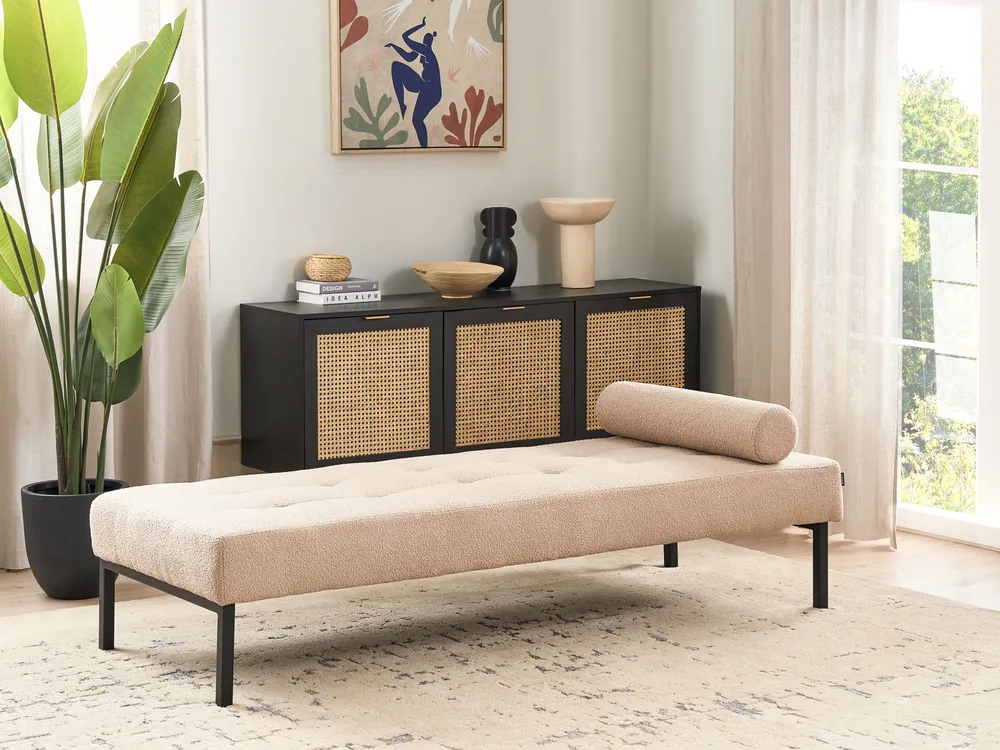 Chaise longue CHINON Bouclé Beige_931796