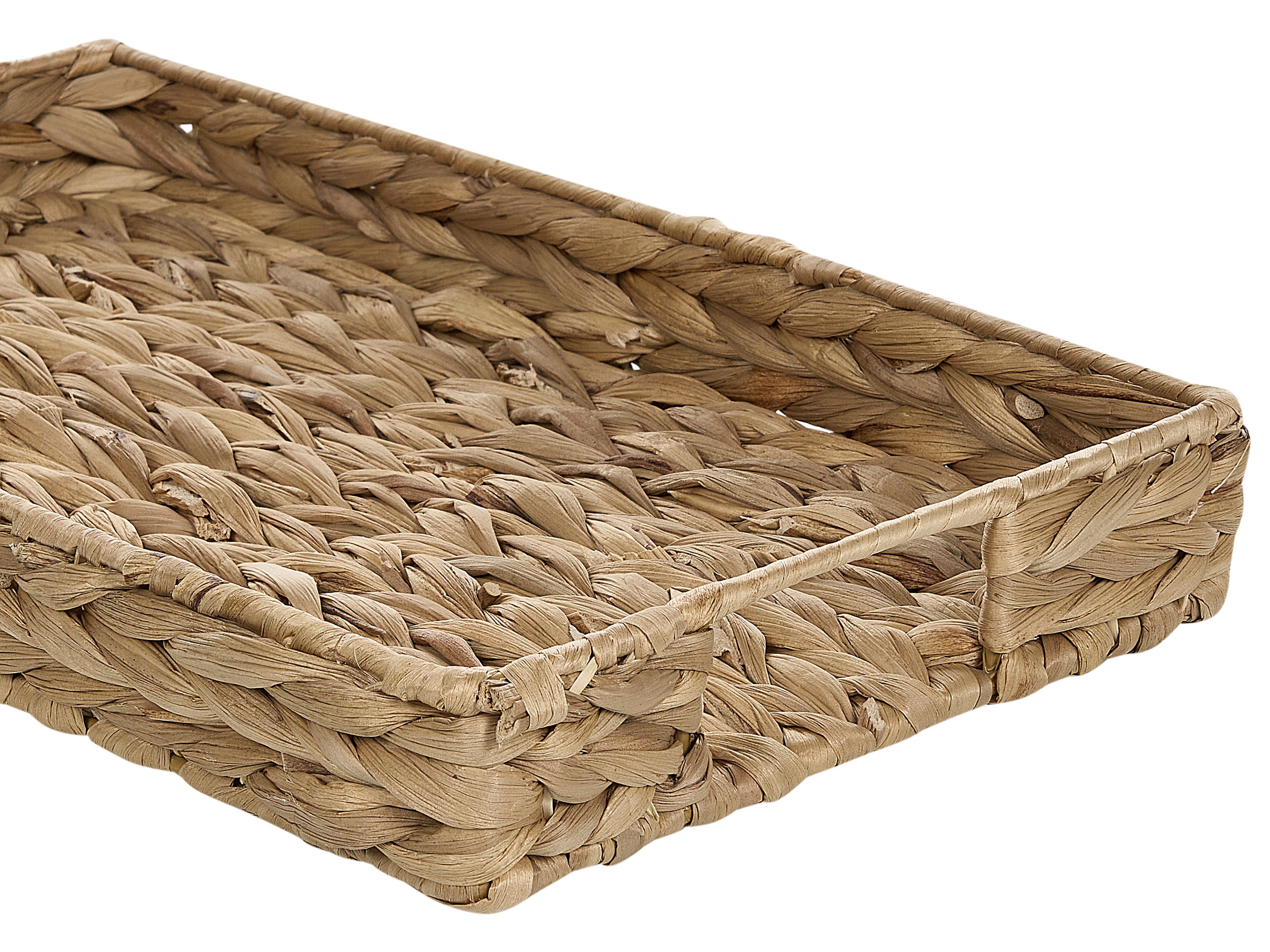 Set of 2 Water Hyacinth Decorative Trays Light KONTUM | Beliani.co.uk