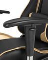 Silla de oficina reclinable de piel sintética negro/dorado KNIGHT_752227