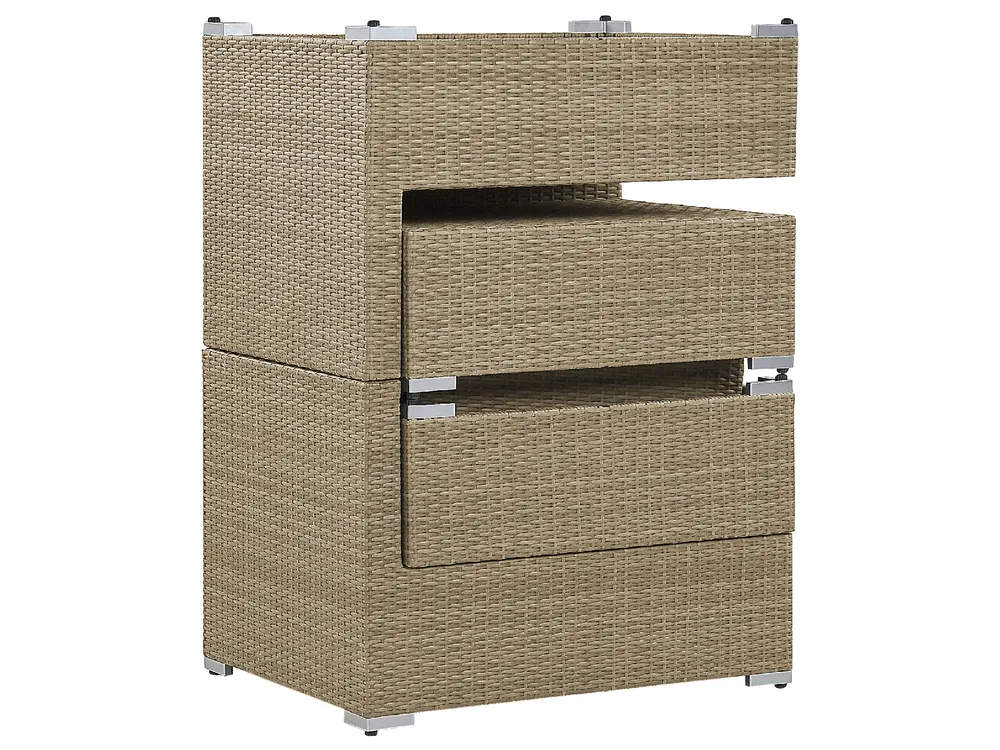 Set da giardino con tavolo 2 posti NOTO Modulare Rattan sintetico (PE) Marrone chiaro_776838