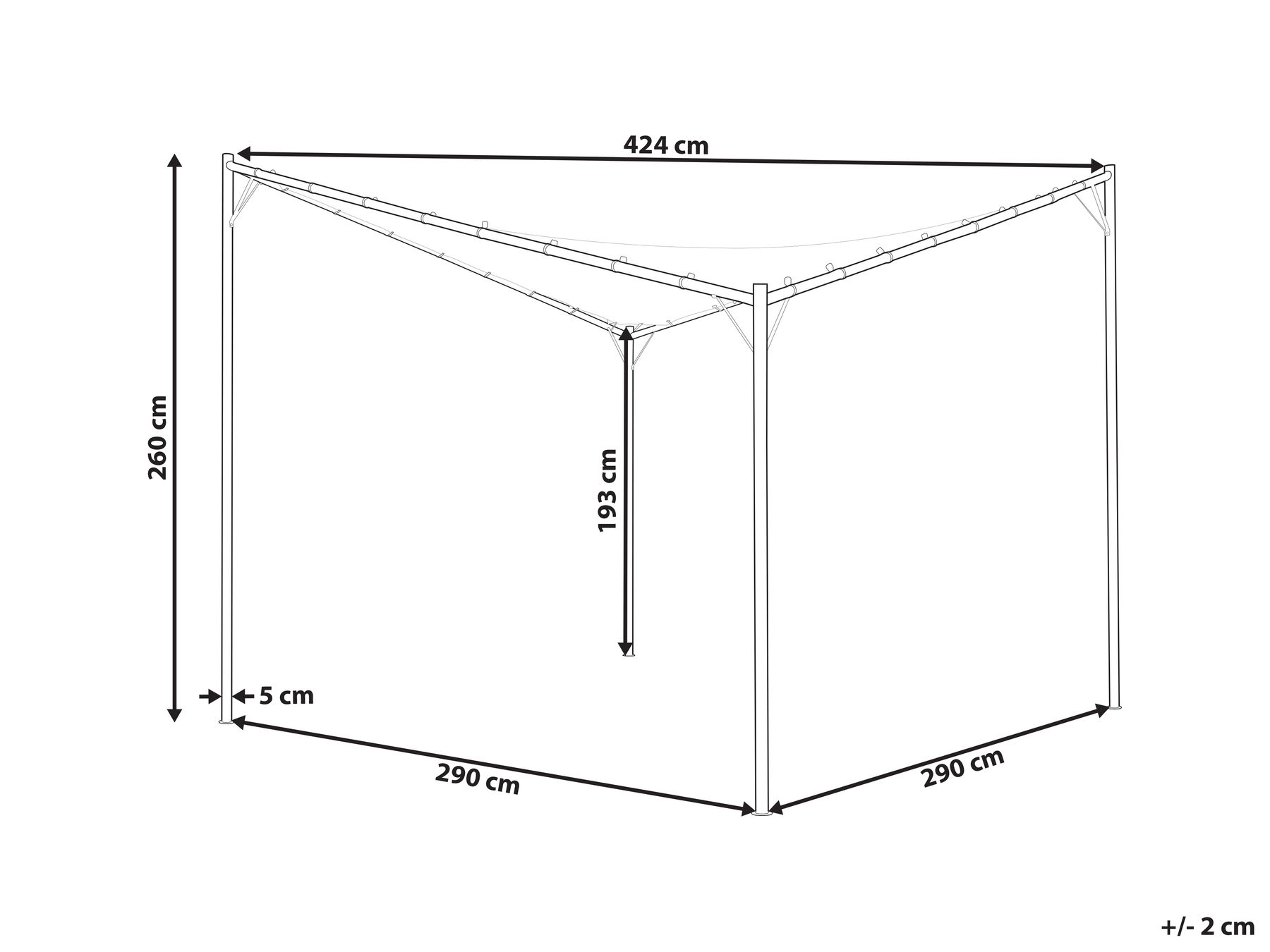 Pawilon ogrodowy AVENTINE 300 cm 300 cm Metal Ciemnoszary_1054280