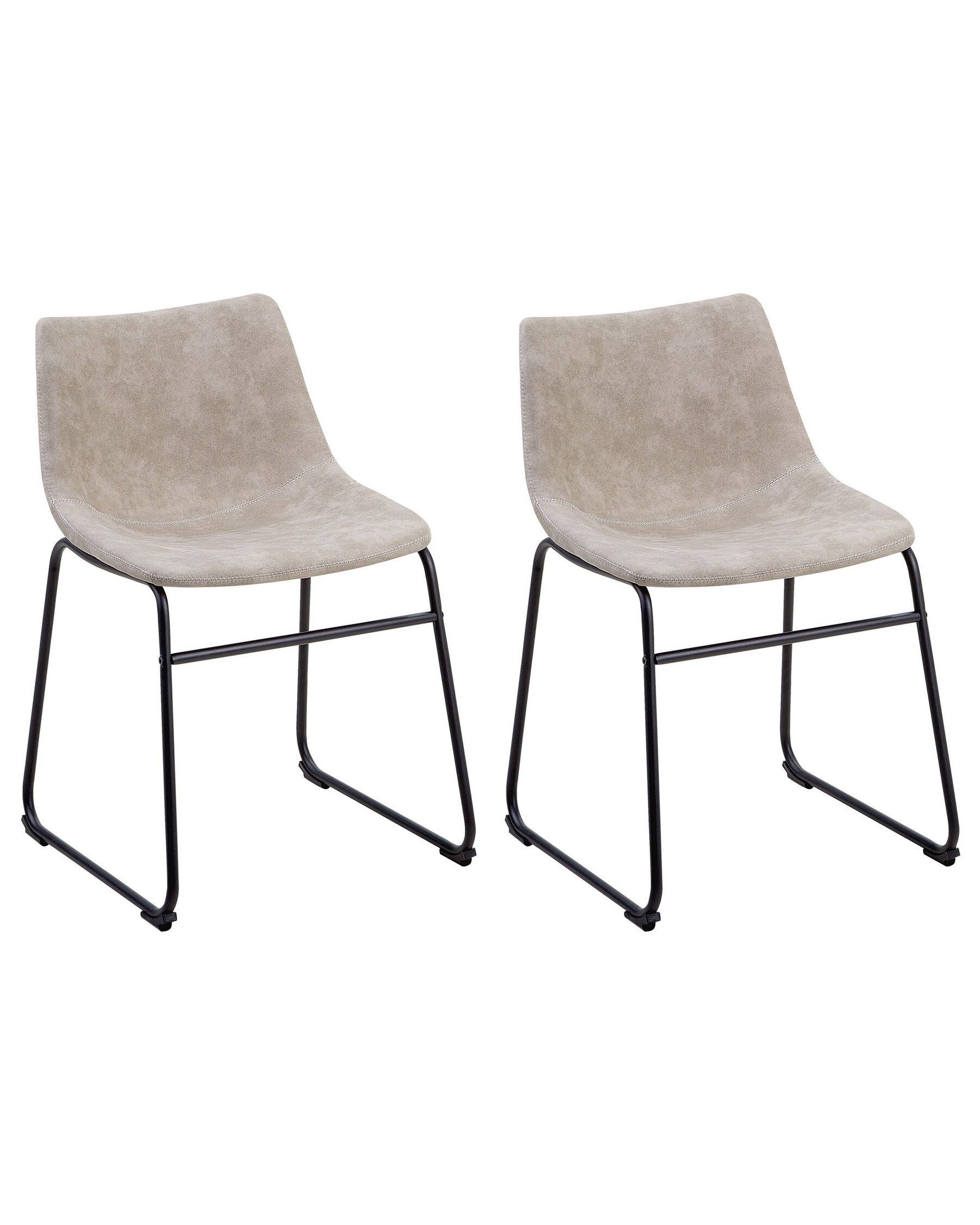Set of 2 Fabric Dining Chairs Beige BATAVIA_725047