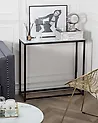 Console Table DELANO Tempered Glass Marble/ Black