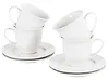 Set of 4 Cups with Saucers ELDERBERRY Porcelain White