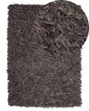 Hnědý shaggy kožený koberec 160x230 cm MUT_220600