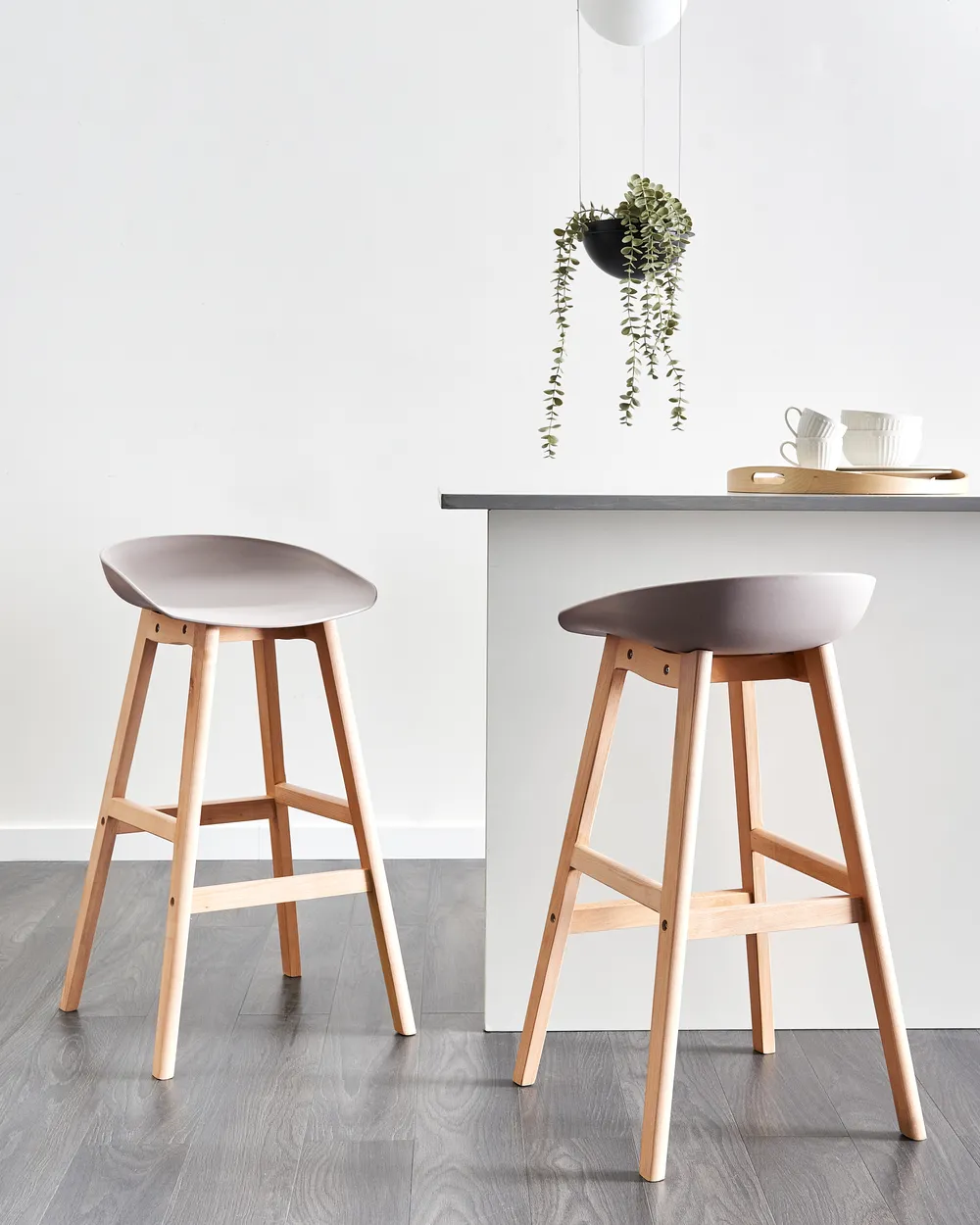 Set of 2 Bar Chairs MICCO Taupe