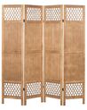 Wooden Folding 4 Panel Room Divider 170 x 163 cm Light Wood CERTOSA_874041