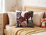 Set of 2 Decorative Cushions MEHSANA 50 x 50 cm Cotton Multicolour Animal Pattern_1183411