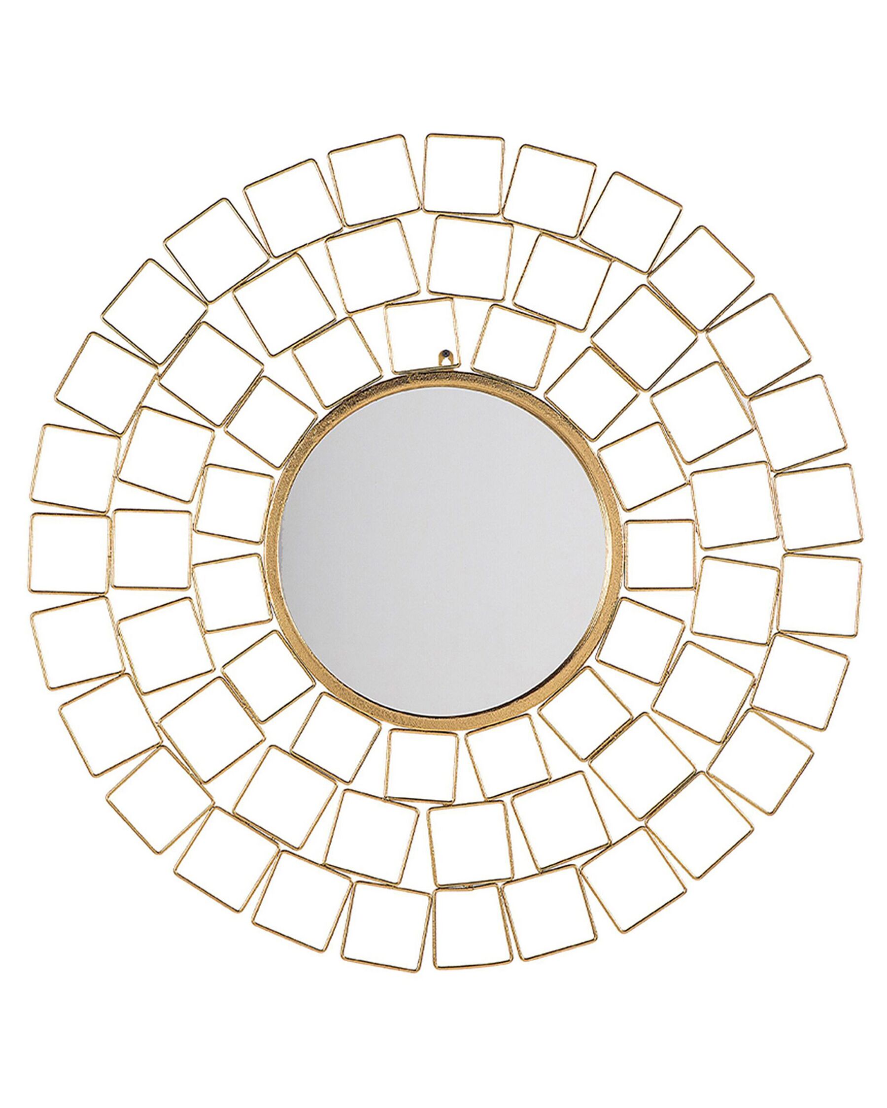 Metalowe okrągłe lustro ścienne ø 90 cm złote LABRIT_704605