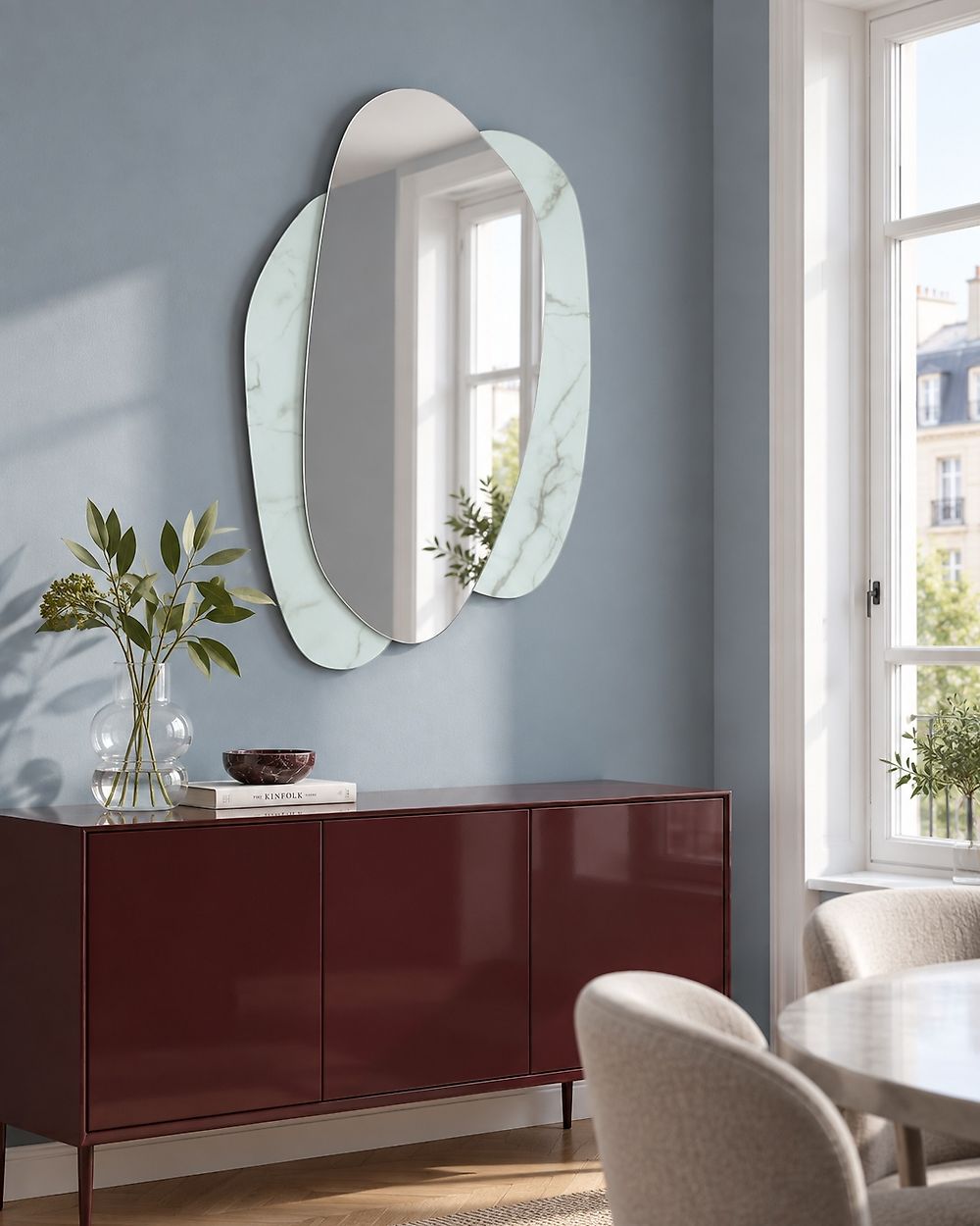 Miroir PANNES 80 cm 117 cm Bleu clair