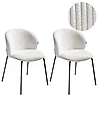 Set of 2 Dining Chairs MILES Corduroy Off-White