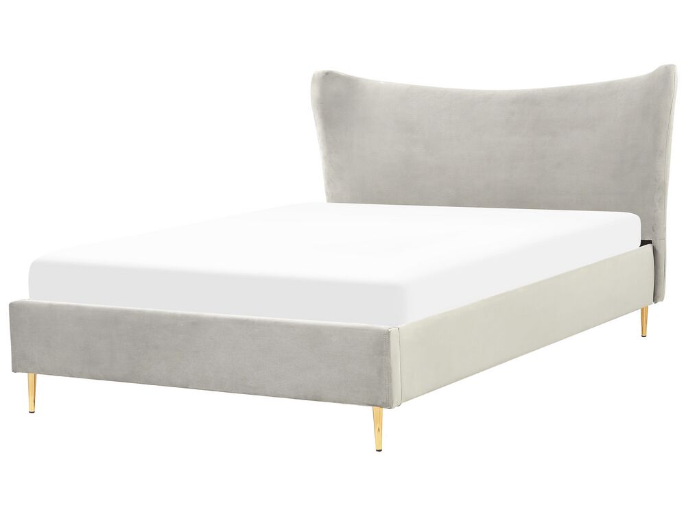 Seng Velour CHALEIX 160 x 200 cm Lysegrå