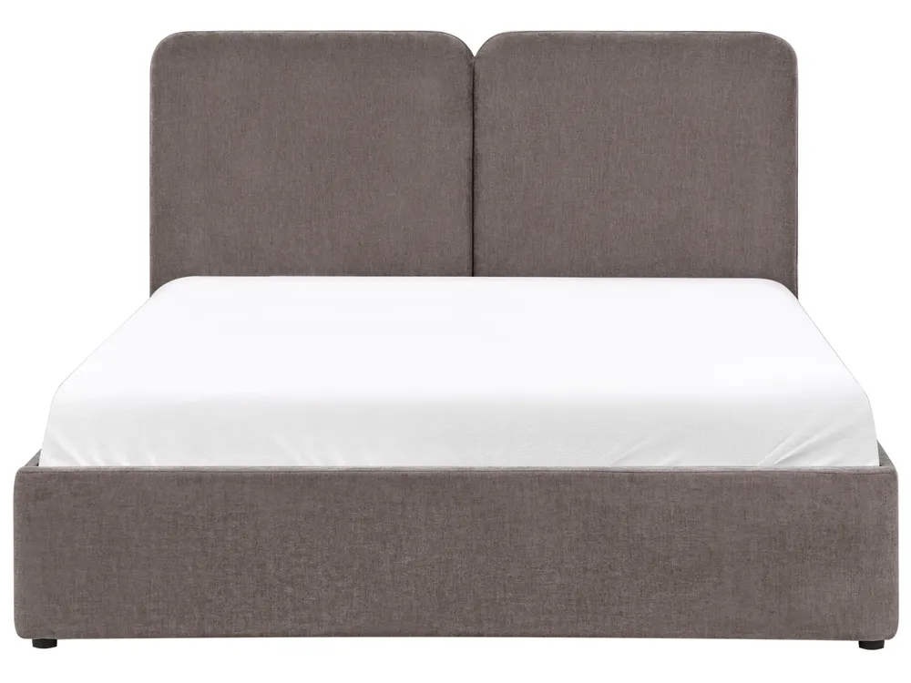 Bett mit Stauraum ARBOIS Chenillegewebe Taupe 160 x 200 cm_1023120