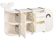 Toy Storage Organiser WHALAN Whale 83 cm Beige_1120832
