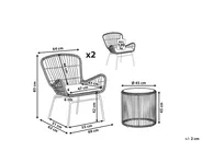 Bistro Set with Cushions LABICO PE Rattan Light Brown_782361