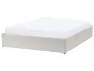 Ottoman Bed without Headboard DINAN Fabric Off-White 140 x 200 cm (EU Double)_1029127