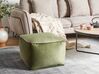 Velvet Pouffe Olive Green DAREYN_900795