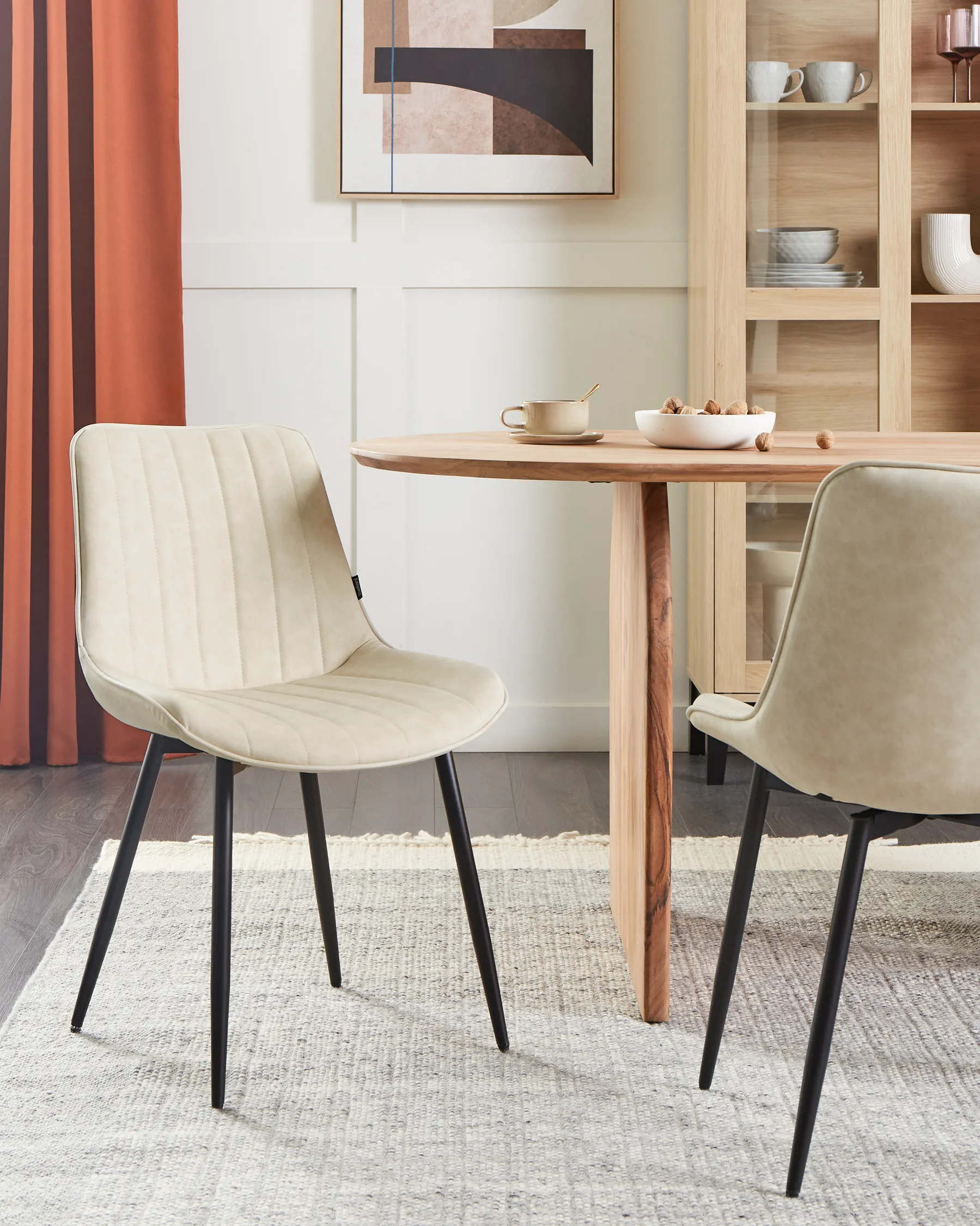 Set di 2 sedie da pranzo DUBROVNIK Pelle sintetica Beige chiaro_928989