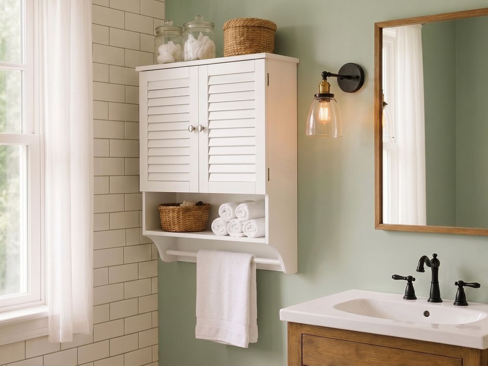 Bathroom Wall Mounted Cabinet SENGUER 60 cm White