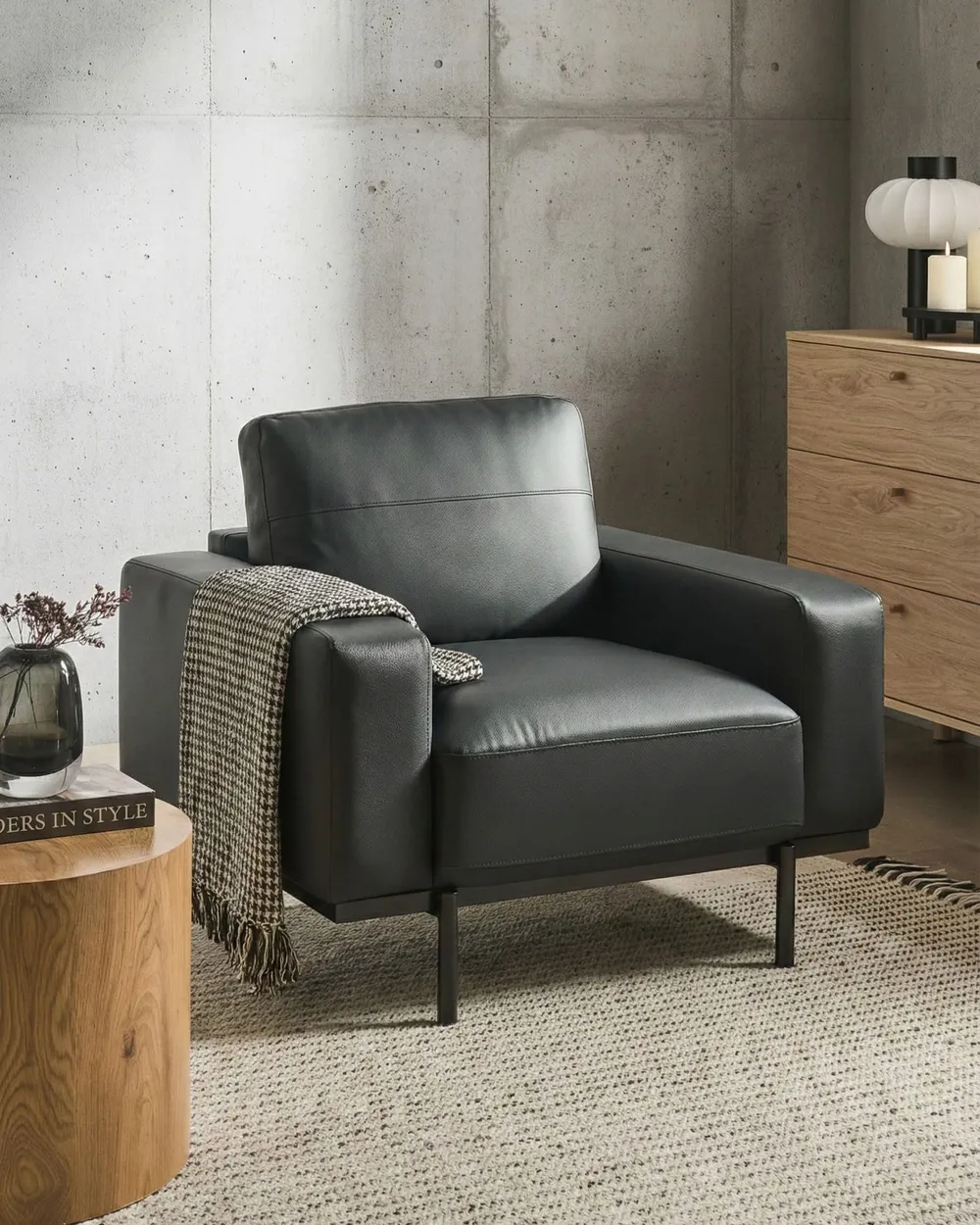 Set da salotto 6 posti SOVIK Pelle sintetica Nero_1044527