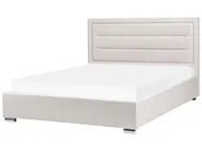 Bett mit Stauraum ROUEN Stoff Hellbeige 160 x 200 cm_996737