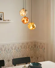 3 Light Pendant Lamp TSHUAPA Glass Multicolour_1069513
