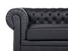 Soffgrupp 3-sits soffa + fåtölj läder svart CHESTERFIELD_769416