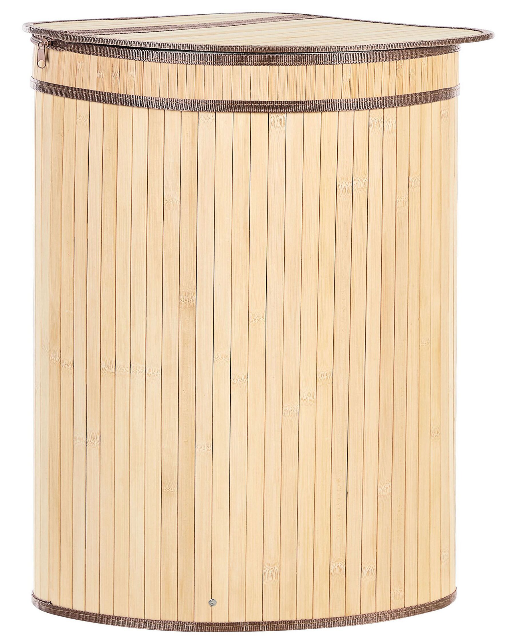 Világos fa bambuszkosár 42 x 30 cm BADULLA_849187