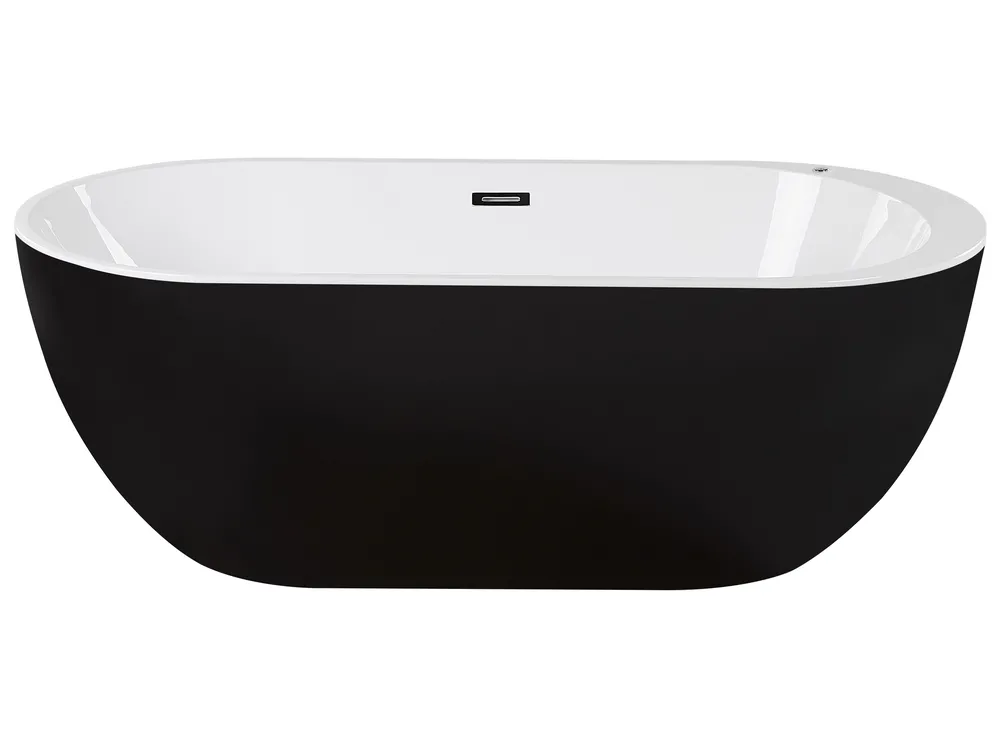 Vasca idromassaggio freestanding con LED NEVIS 170 x 80 cm Nero_783299