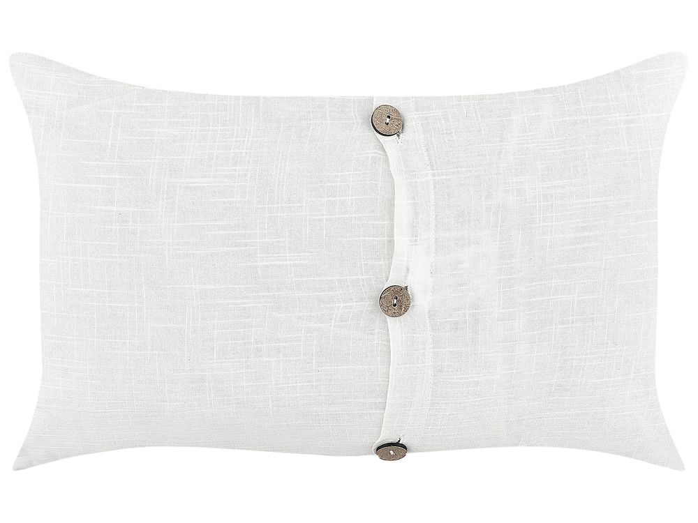 Set of 2 Decorative Cushions BANORI 30 x 50 cm Linen White Solid