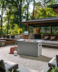 Gas Fire Pit AMBRIM Concrete Light Grey_956200