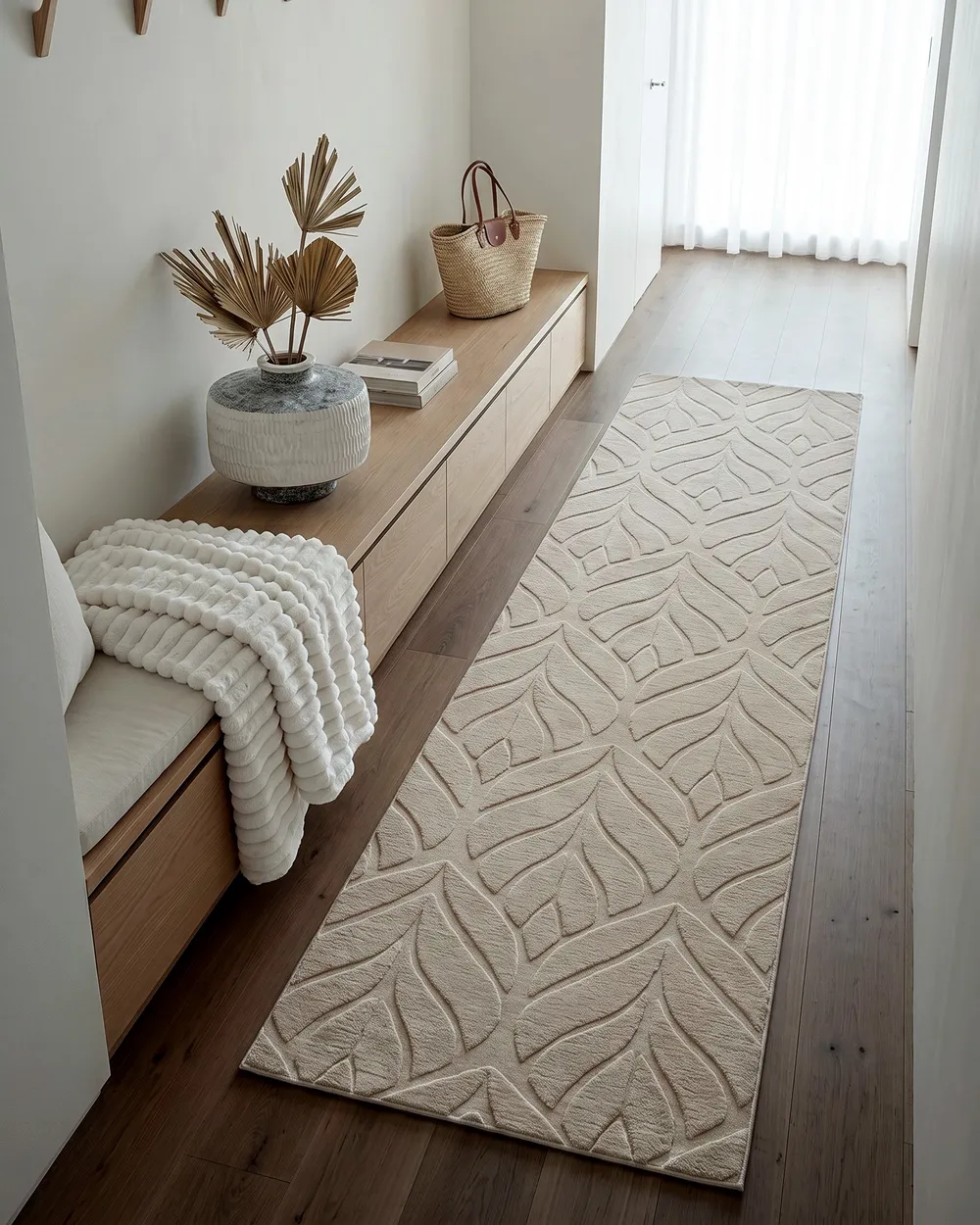Faux Fur Rug MITCHELL Beige 80 x 300 cm