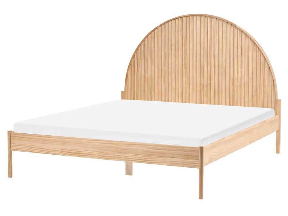 Lit avec sommier Bois de pin MASCORTEL 160 x 200 cm Marron clair