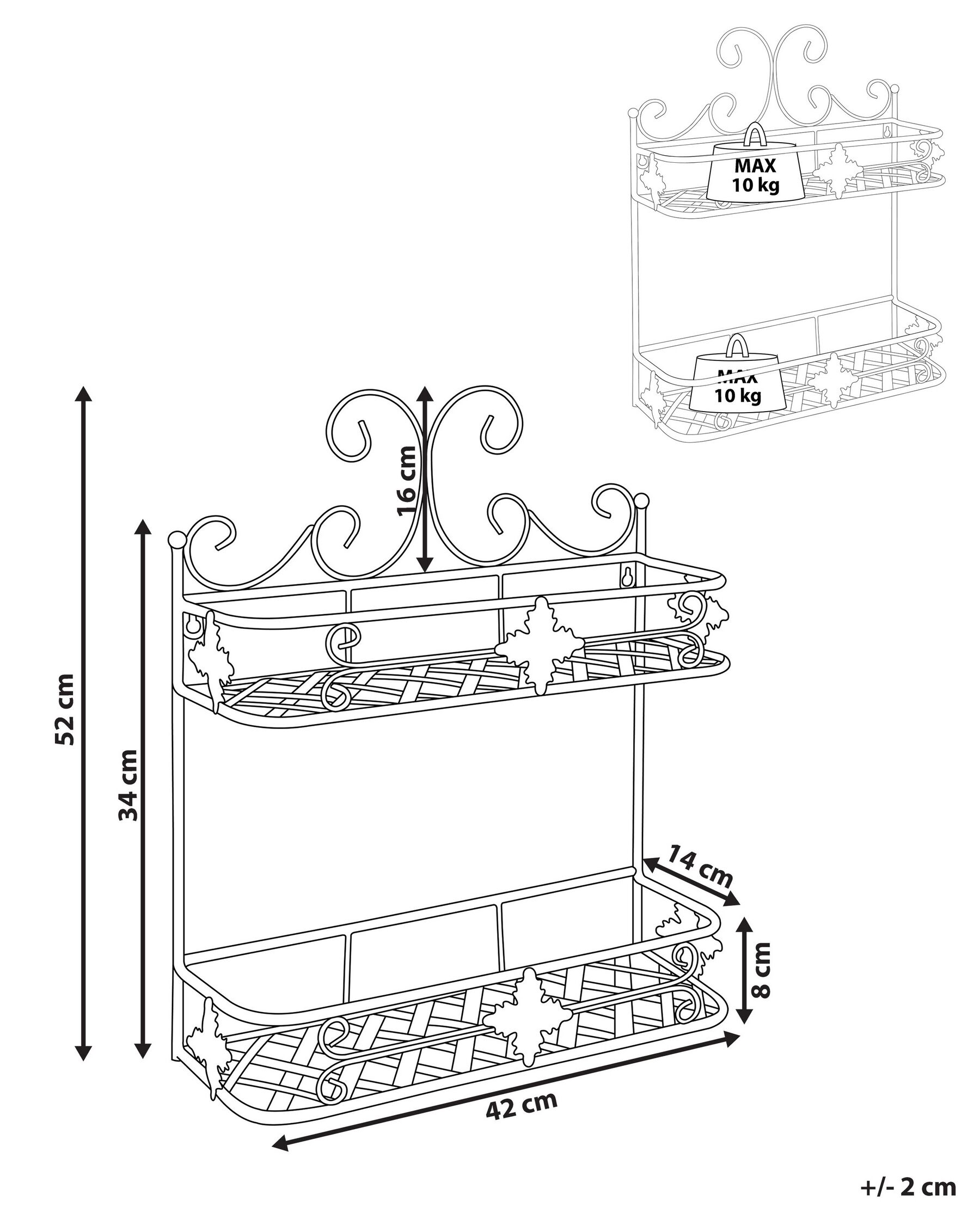 Wall Shelf MARAYES Metal Black_827908