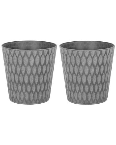  Set of 2 Plant Pots ⌀ 36 cm Grey LAVRIO