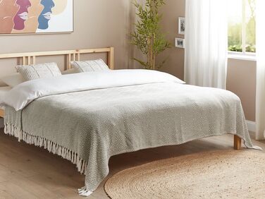 Cotton Bedspread 200 x 220 cm Taupe TOUTLI