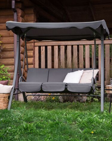  3 Seater Garden Swing Grey GARBO