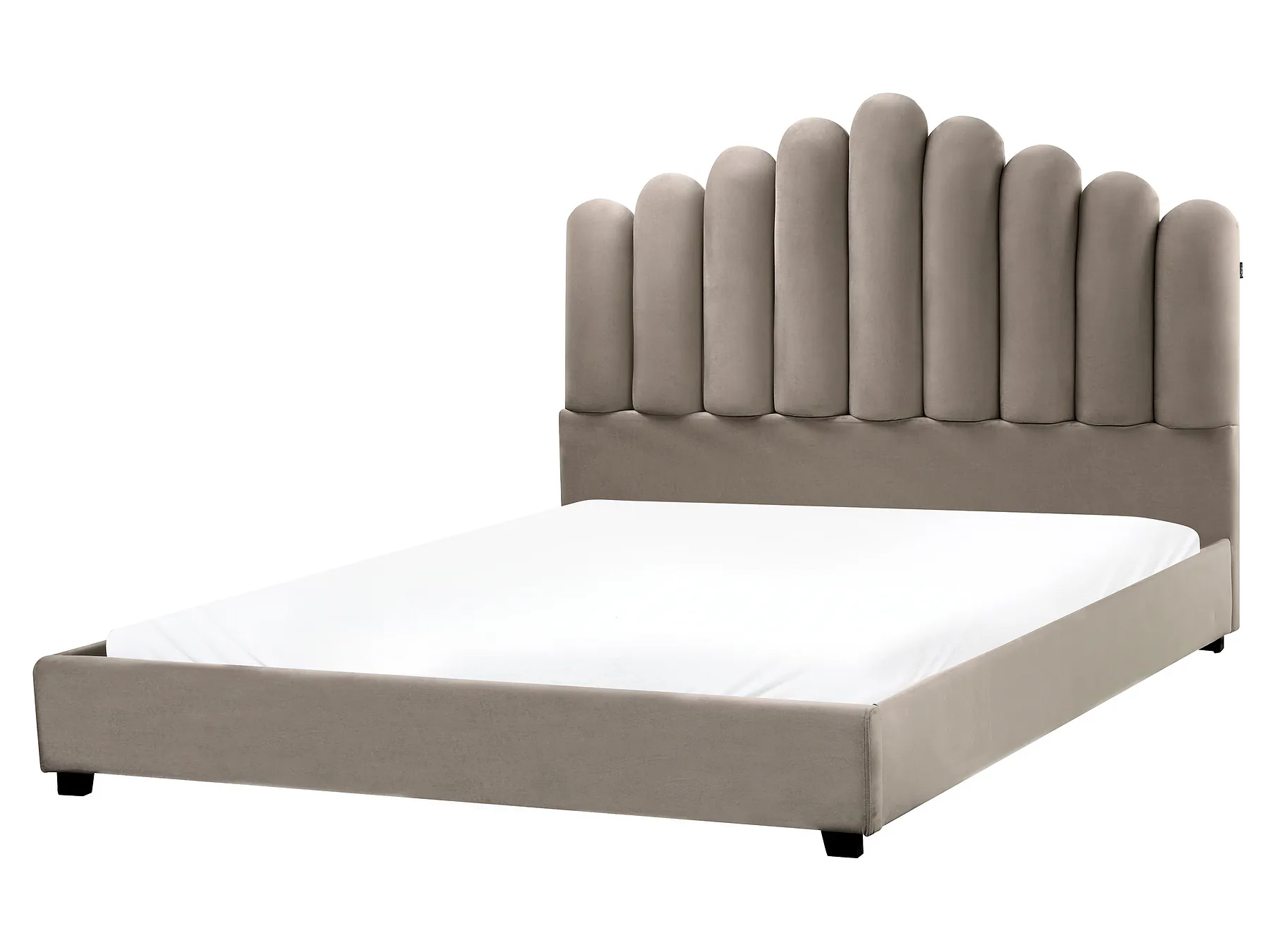 Letto Velluto VINCENNES 160 x 200 cm Tortora_974776