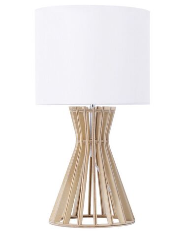 Lampada da tavolo in legno color bianco CARRION