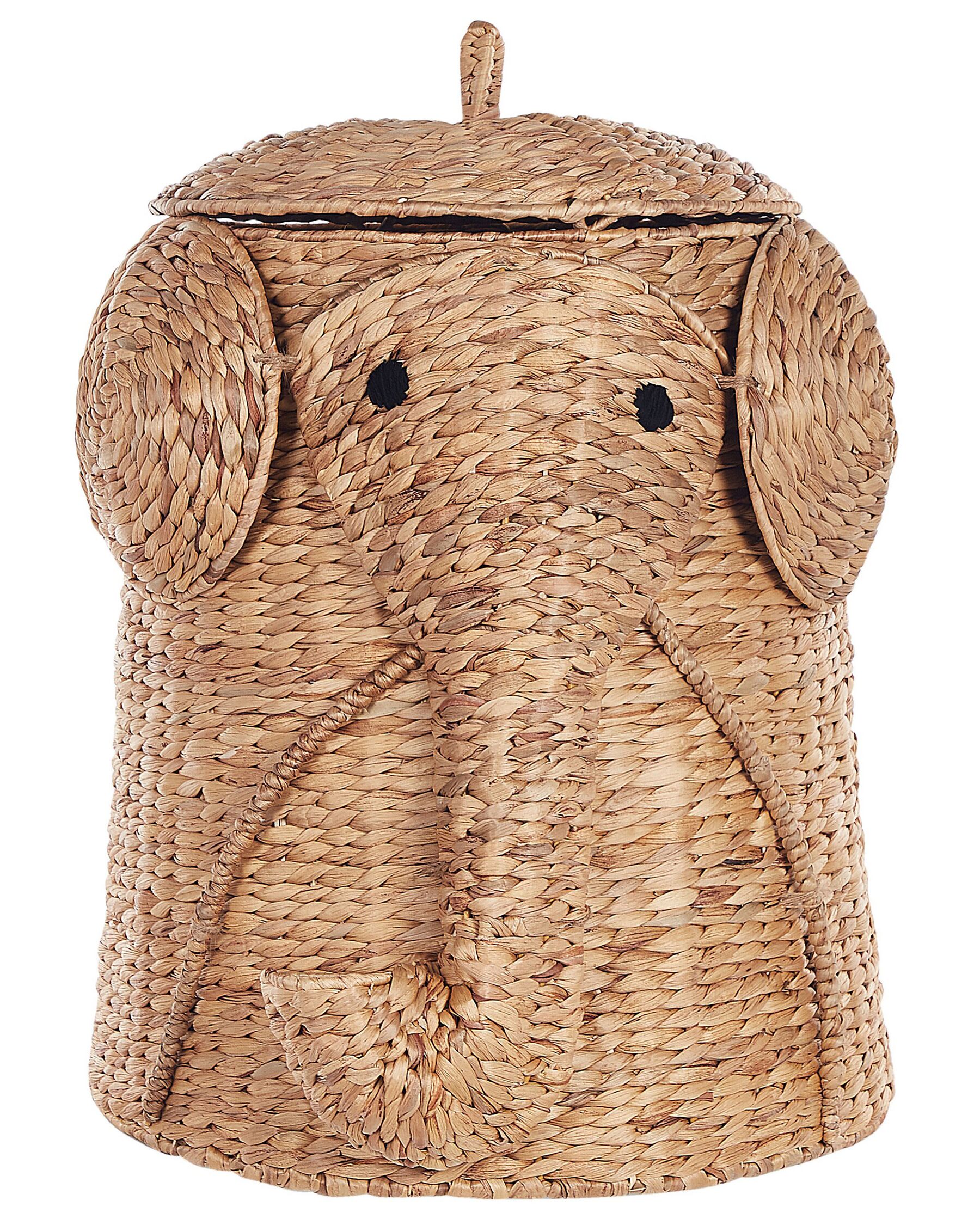 Water Hyacinth Wicker Elephant Basket Natural DOGON_838180