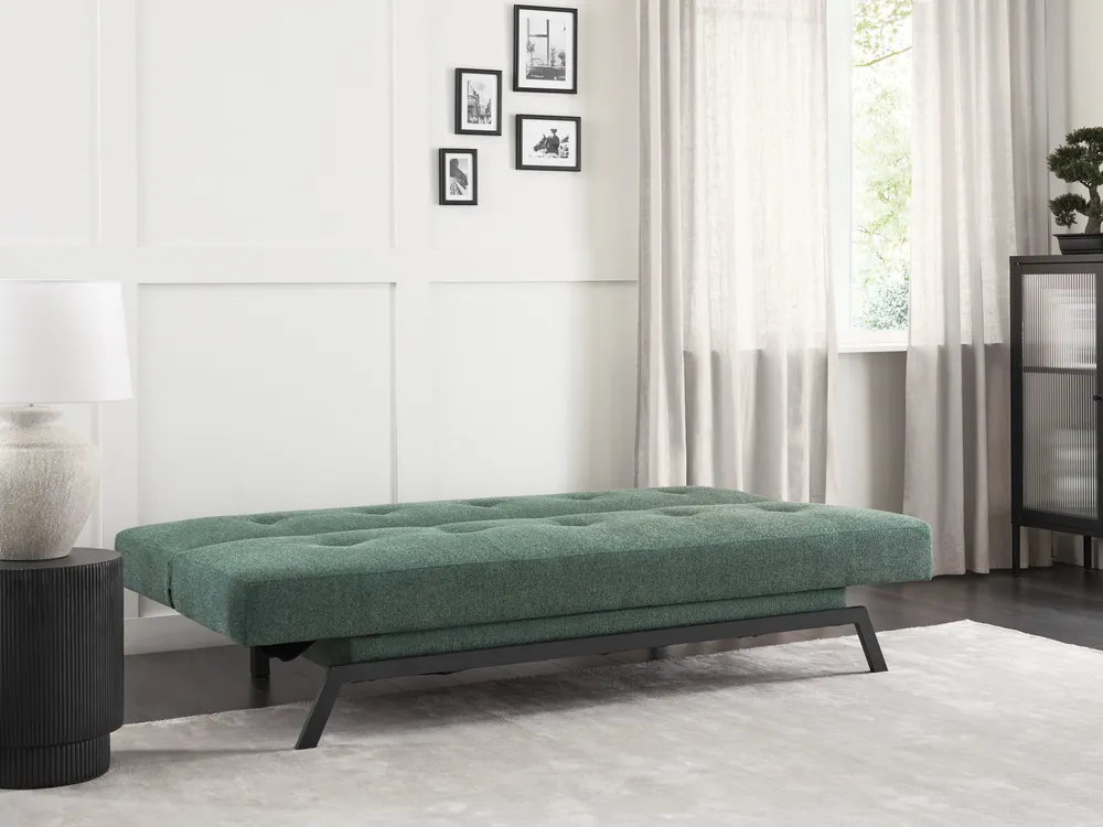 Canapé-lit convertible rembourré à 3 plac en tissu terciopelo de 200 cm - vert｜Homary