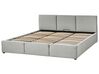 Velvet EU Super King Size Ottoman Bed Light Grey BOUSSE_862569