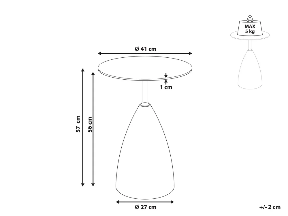 Side Table WALLIS Tempered Glass Brown/ Black_1006684
