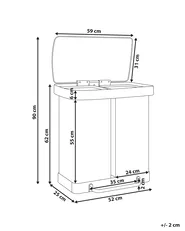 Double Pedal Waste Bin 60 L ECOSORT Metal Light Green_992892