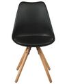 Set di 2 sedie in plastica nera e legno chiaro DAKOTA_759313