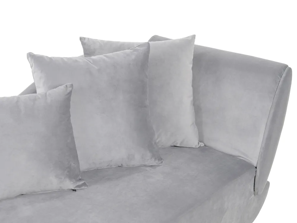 Right-Hand Chaise Longue MERI with Storage Velvet Light Grey_903535