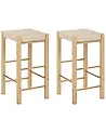 Set of 2 Bar Stools EMBRUN Wood Light Brown