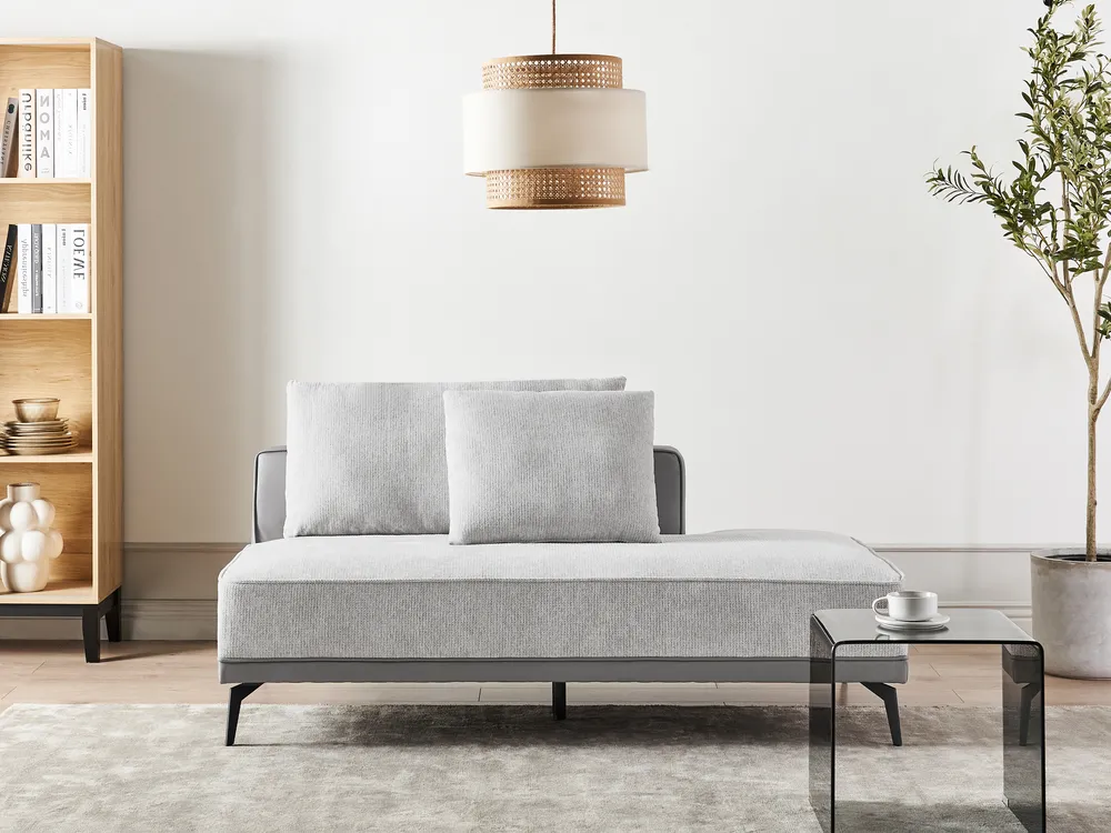 Corner Sofa 3 Seater MYKEN Fabric Light Grey Right Hand_952078