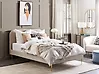 Bed Velvet FLAYAT 140 x 200 cm (EU Double) Light Beige
